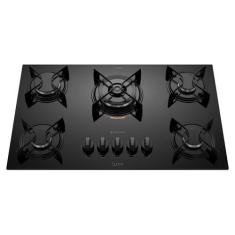 Imagem de Cooktop 5 Bocas Preto com Mesa de Vidro e Tripla Chama Atlas, Bivolt