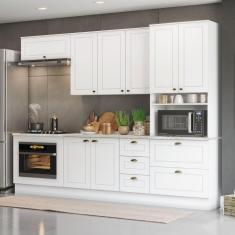 Imagem de Cozinha Completa 5 Peças 100% Mdf Com Balcão De Forno Embutir Internacional Branco