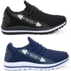 Imagem de Kit 2 pares de Tênis Esportivo Unissex Haymax Cross Corrida, Preto bra