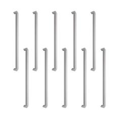 Imagem de Kit 10 Puxadores Slim Para Móveis 256mm Trip Com Parafusos (Cromado Fosco)