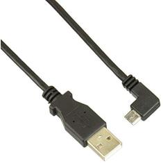 Imagem de StarTech. Cabo micro-USB de carregamento e sincronização de 1 m - Micro-USB de ângulo direito - M/M - Cabo de carregamento USB para micro USB - 30/24 AWG (USBAUB1MRA), preto