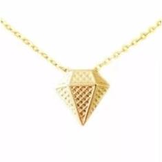 Imagem de Colar Cordão Diamante Pedra Folheado Ouro 18k