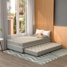 Imagem de Bicama Box com Colchão Master Hotel Solteirão Molejo Superelastic (67x108x198) Bege
