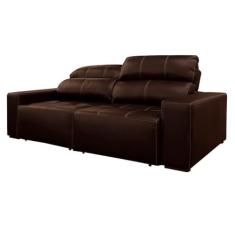 Imagem de Sofá de Couro 2 Lugares Alabama 250cm USB M06 Cor Café 490 - Amarena Móveis