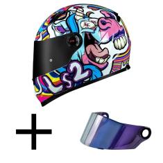 Imagem de Capacete LS2 FF358 Bubble Branco Mais Viseira Camaleão