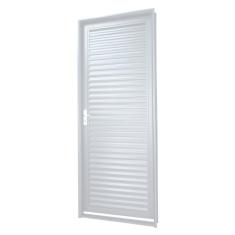 Imagem de Porta em Aço MGM Nápoles 2,17mx75cmx6cm - Requadro 60mm Branco Direita