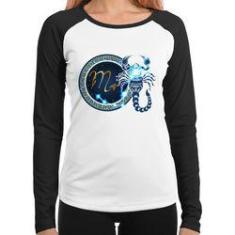 Imagem de Baby Look Raglan Signo Escorpião Astrologia Manga Longa - Foca Na Moda
