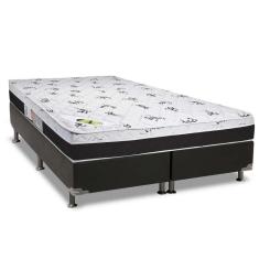 Imagem de Cama Box Queen: Colchão Ortopédico Luckspuma D33/Ag65 Aspen 50 + Base Crc Suede Black(158X198)