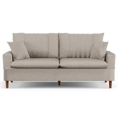 Imagem de Sofá 2 Lugares 160cm com Almofadas Veras D05 Linho Bege - Mpozenato