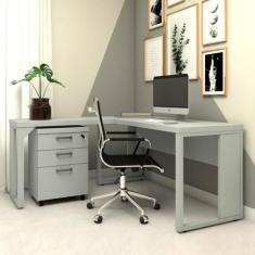 Imagem de Mesa De Escritório Em L Linha Industrial Com Gaveteiro F5 - F5 Office