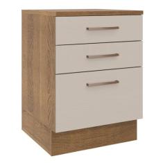 Imagem de Balcão 60 cm 3 Gavetas Rustic/crema Agata Madesa