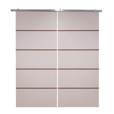 Imagem de Porta Dupla Branco Prime Frisada Kit Alumínio F03 - 210x140