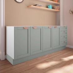 Imagem de Cozinha Modulada 2 Peças Sem Tampo 2 Balcões Arizona Cabecasa Madeiramadeira Branco/menta