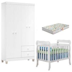 Imagem de Berço Americano Lila com Colchão Gazin e Guarda Roupa Ternura Baby 4 P