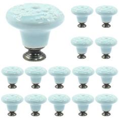 Imagem de Piutouyar Puxadores de cerâmica azul celeste, puxadores de armário de cozinha, puxadores de cômoda retrô, puxadores de gaveta, puxadores de móveis e puxadores para gaveta, cômodas, armário, armário,