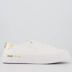 Imagem de Tênis Coca Cola Siena Town Feminino Branco e Dourado-Feminino