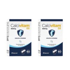 Imagem de Kit 2 Calcivitam D3 Calcio E Vitamina D3 60 Caps - Herbamed