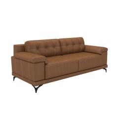 Imagem de Sofá 3 Lugares Carrara Couro Conhaque