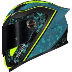 Imagem de Capacete Moto Ls2 FF358 S Striker Azul Amarelo, GG-62CM