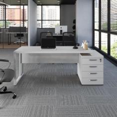 Imagem de Mesa Escritório Extensível 1,70m a 1,92m 4 Gav. Pé Metal F5 - F5 Offic