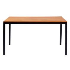 Imagem de Mesa De Jantar Retangular Denver Industrial Daf Móveis 120 X 90 Cm Madeira Maciça Mel Base Aço Preto