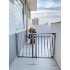 Imagem de Portão de Segurança P/ Criança e PETs - Altura 85 e Largura Regulável 