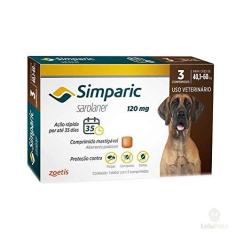 Imagem de Simparic 120mg, 40,1 até 60kg, 03 Compr Zoetis para Cães