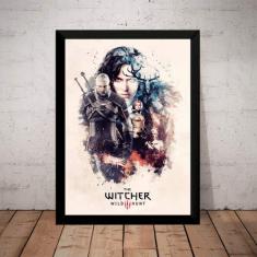 Imagem de Quadro Arte The Witcher 3 Wild Hunt Game Poster Moldurado