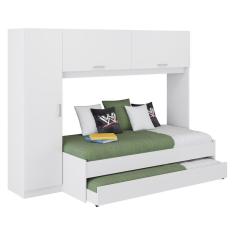 Imagem de Bicama com Guarda-Roupa para colchão 88 x 188 cm Multimóveis FG1909 Branca