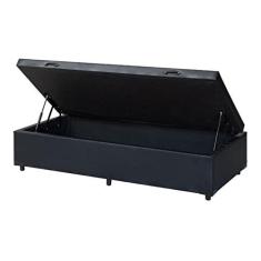 Imagem de Cama Box Baú Solteirão King Linhão Preto