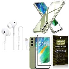 Imagem de Capinha Samsung S21 Fe + Fone Tipo C Intra Auricular + Película 3D