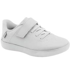 Imagem de Tênis Infantil Klin Colegial Com Calce Fácil E Cadarço Branco