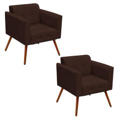 Imagem de Kit 2 Poltronas Decorativas Sala De Estar Ana Marrom