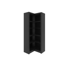 Imagem de Guarda Roupa Closet de Quarto ME4132 de Canto c/ 4 Prateleiras Preto - Tecno Mobili
