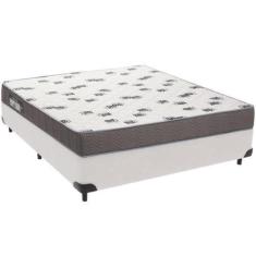 Imagem de Cama Box Branco e Colchão Light Espuma D33 Casal Ortobom