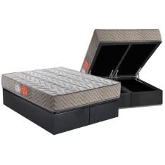 Imagem de Conjunto Box Baú Queen: Colchão Molas Paropas D45 Pasquale Gray + Base CRC Suede Gray (158x198)