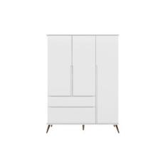 Imagem de Guarda Roupa Infantil Bebê Retrô Melinda 2 Gavetas 3 Portas Branco - P