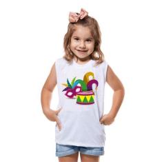 Imagem de Camiseta Infantil Menino Menina Carnaval Mascara Samba Fantasia Crianç