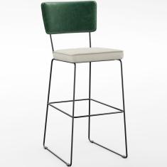 Imagem de Banqueta Alta Allana L02 Verde Musgo Champagne