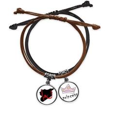 Imagem de DIYthinker Pulseira de couro com citação asiática Hope com corrente de mão e pulseira de princesa