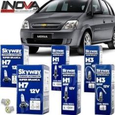 Imagem de Kit Lampada Super  Gm Meriva 2003 A 2012 Farol Alto Baixo E Milha