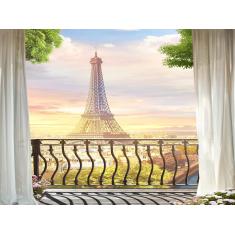 Imagem de Papel De Parede Paisagem Digital Sacada Eiffel  Dah64