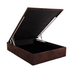 Imagem de Base Baú Physical Camurça Marrom Casal (138X188x39) - Ortobom