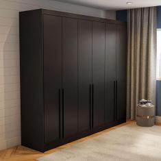 Imagem de Guarda-Roupa Casal Madalena 6 pt 4 gv Preto 240 cm