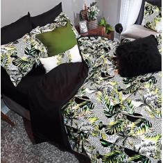 Imagem de Jogo De Cama Casal Queem 8 Peças Edredom Florestal Dark - Casa Da Fama