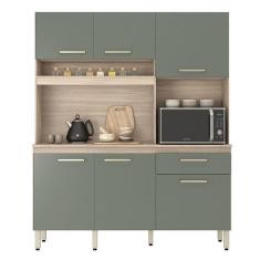 Imagem de Cozinha Compacta Alamo 6 Portas E 1 Gaveta Avena Menta - Demóbile Avena Menta