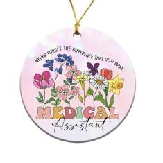 Imagem de MEDROC Enfeite de Natal de assistente médico - 2024 cerâmica 7,6 cm, presentes de agradecimento da semana das enfermeiras a granel para mulheres e homens, presente de agradecimento para assistentes
