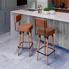 Imagem de Kit 2 Banquetas Barcelona Cor Café - Speciale Home Café