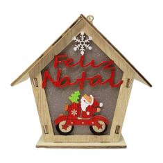 Imagem de Enfeite de Natal Casa do Papai Noel com LED - NTA01103