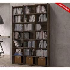 Imagem de Estante Para Livros Montenegro Castani 18 Prateleiras 21 Nichos Brienza Decor